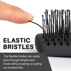 RHOS hair brush close-up showing nylon bristles for gentle detangling