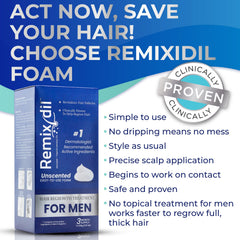 Rida Hair Remixidil foam on scalp shows quick absorption with no greasy residue.