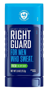 Right Guard Sport Fresh desodorante 2.6 onzas en envase, aroma fresco diario