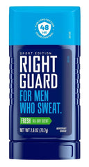 Right Guard Sport Fresh desodorante 2.6 onzas en envase, aroma fresco diario
