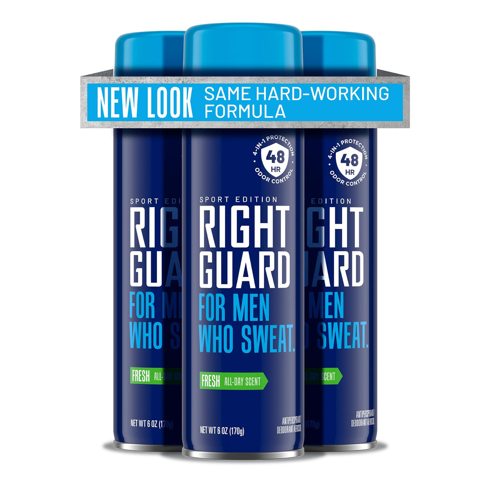 Right Guard Sport Fresh envase 6oz para protección diaria y secado rápido.