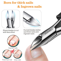 RIMEI toenail clippers in surgical stainless steel resist rust for long-lasting durability