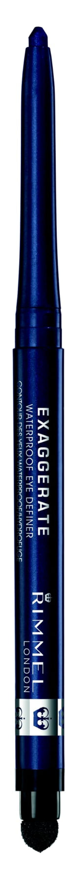 Rimmel Exaggerate Waterproof Eye Definer in Deep Ocean 230 with bold, long-lasting color.
