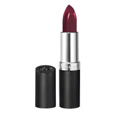 Rimmel Lasting Finish Lipstick close-up application shows rich color and smooth glide.