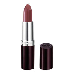 Rimmel Lasting Finish Lipstick Coffee Shimmer swatch showing rich color and glow.