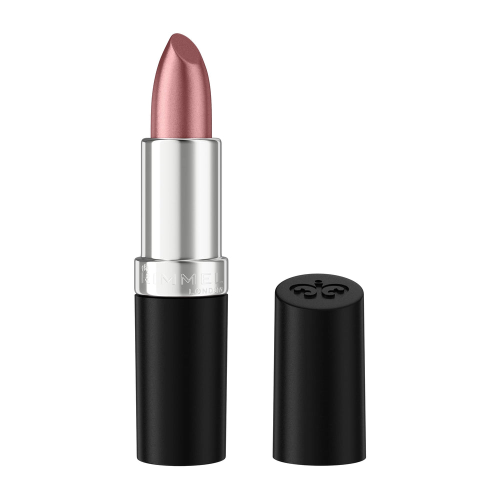 Rimmel Lasting Finish Lipstick Iced Rose packaging showcasing premium design and shade.