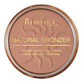 Rimmel Natural Sun Light bronzer powder swatch for a warm, sun-kissed glow.