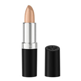 Rimmel Pearl Shimmer packaging showcases a sleek travel-friendly lipstick tin for on-the-go color.