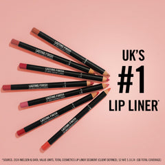 Rimmel Lasting Finish 8HR lip liner prevents bleeding and feathering.