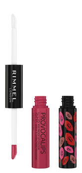 Rimmel Provocalips kiss-proof lip color tube shows vibrant color with lasting wear.