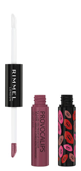 Rimmel Provocalips lip color application close-up showing long-lasting wear and shine