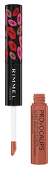 Rimmel Provocalips two-step application shows bold color that locks in.