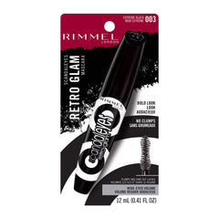 Rimmel Scandaleyes Retro Glam Mascara aporta volumen intenso con un solo trazo.