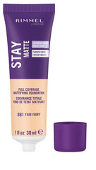 Rimmel Stay Matte swatch on skin shows even tone matte finish