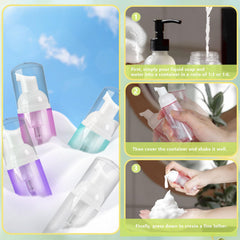 Rindion BPA-free foam bottle 60ml with clear cap for mess-free use