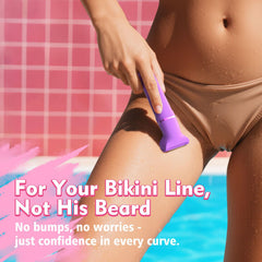 Risina shaver with detachable head for versatile precision across body zones.