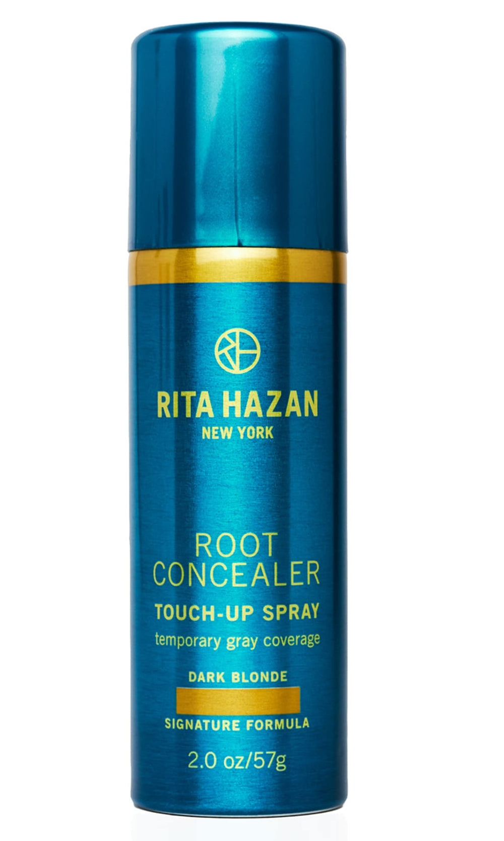 Rita Hazan Root Concealer Spray shows precise nozzle application for gray coverage