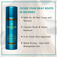 Rita Hazan Root Concealer is waterproof and transfer-proof for lasting wear.