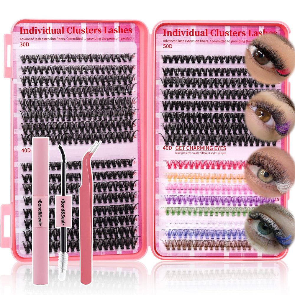 RITALASH colored cluster lashes kit with 30D-50D trays for customizable volume.