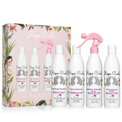 Rizos Curls complete bundle wash day shot showing all in one routine for healthier curls.