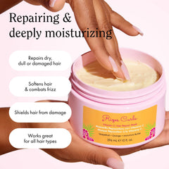 Rizos Curls Vitamin C Hair Repair Mask cream texture indicates rich moisture