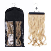 RJMBMUP hair extensions hanger shows organized storage for wigs