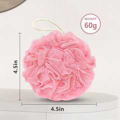 RNOAFMU green shower loofah ball—vibrant color and even soap distribution.