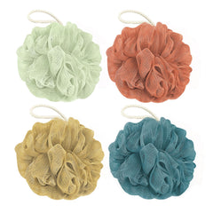 RNOAFMU shower loofah in yellow creating rich lather for daily cleansing