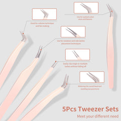 Rnodoilkfly lash extension tweezers curved tip for controlled isolation.