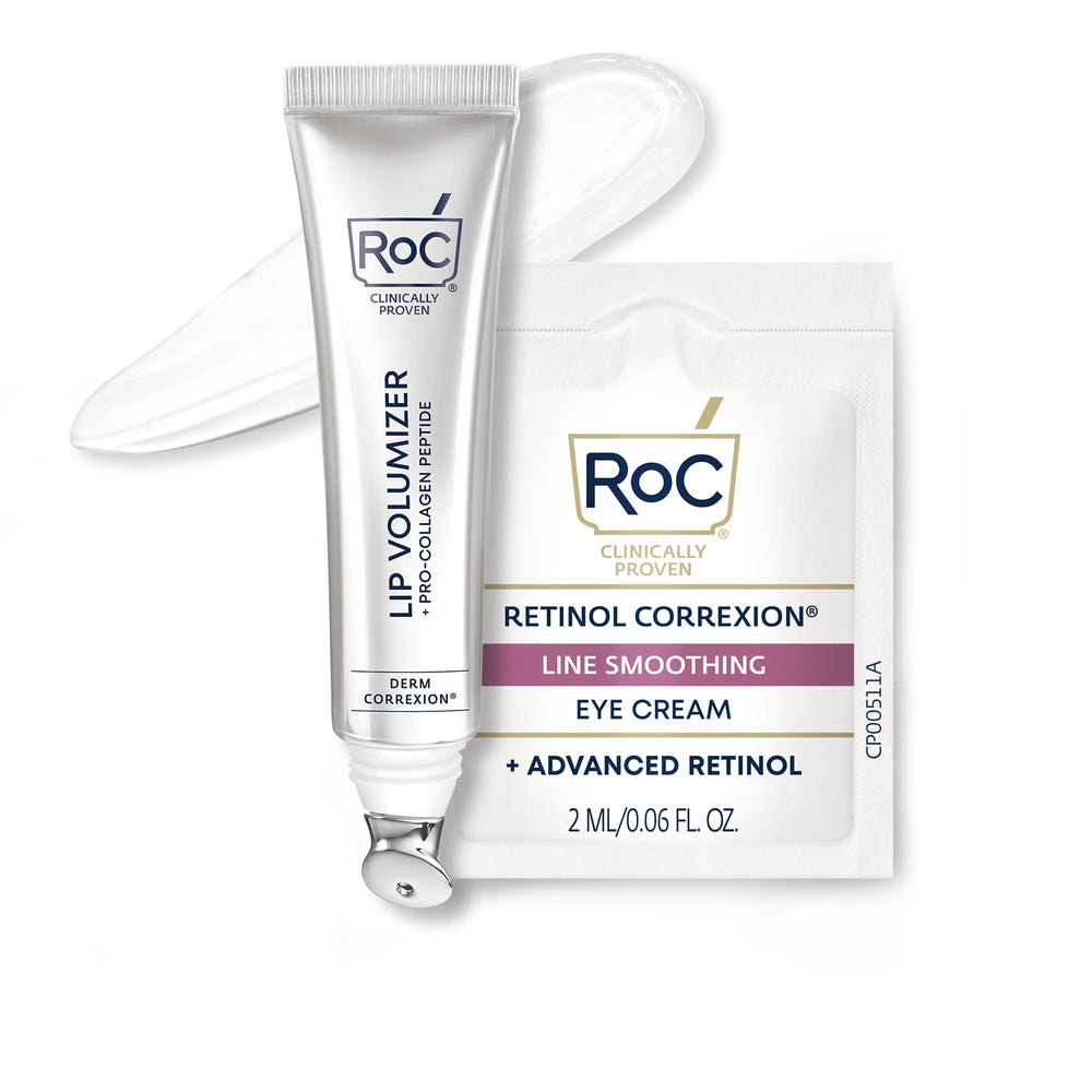 RoC Lip Volumizer bottle showing instant fullness from Hyaluronic Acid spheres