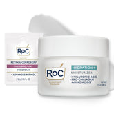RoC Hydration+ moisturizer jar close-up showing fragrance-free hydration for sensitive skin