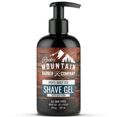 Rocky Mountain Barber Company clear shave gel with pump cap for precise shaving