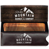 Rocky Mountain Barber Company wood hair comb with anti-static action for smooth styling.