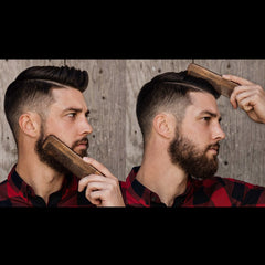 Rocky Mountain Barber Company wood hair comb with no-snag finish for tangle-free grooming.