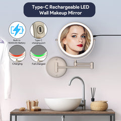 Rocollos double-sided 8-inch mirror with 1X and 10X magnification for detail
