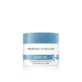RODAN + FIELDS Redefine bottle shown, offering rich night hydration for a smoother complexion.