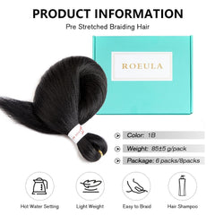 Roeula pre-stretched hair for quick installation and smooth crochet braids.