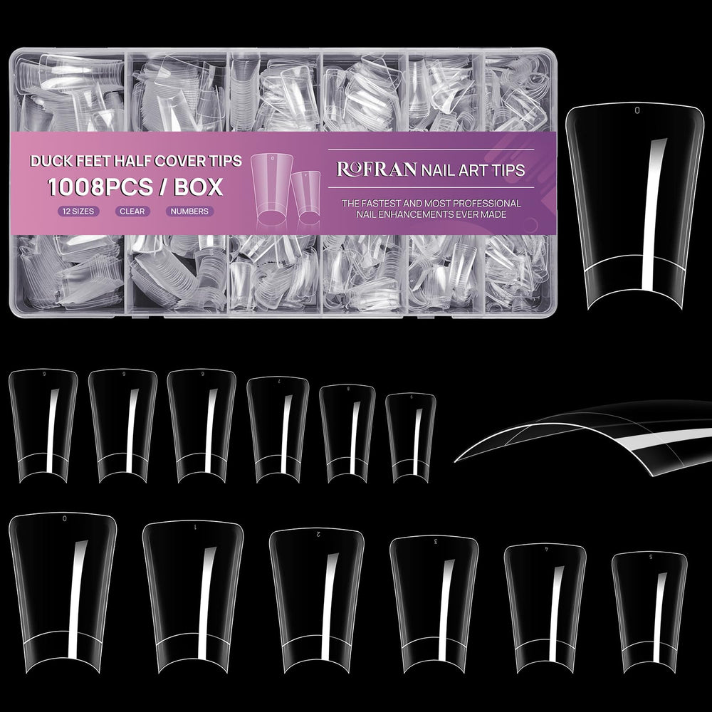 Puntas pato Rofran acrílicas claras para extensiones duraderas.