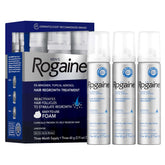 Rogaine Men five-percent Foam bottle pour shows easy dosing for scalp use
