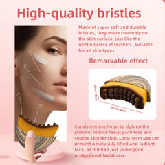 ROKATY Lymphatic Contour Brush targets cheeks and jawline for a lifted look.