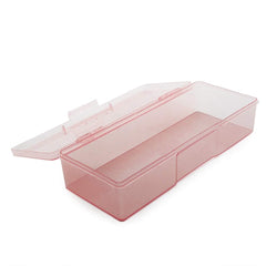 Rolabling transparent nail box open with clear compartments for quick tool access.