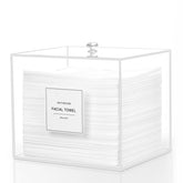 Rolheit dispensador de toallitas faciales acrílico para acceso rápido y orden.