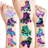 roller-skate-tattoos neon-sheets showcase vibrant retro designs for parties
