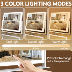 ROLOVE mirror with 360-degree rotation for flexible styling angles.