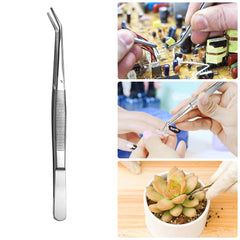 Rolybag curved-serrated tweezers with ergonomic handle for controlled delicate tasks