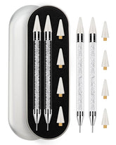 Rolybag rhinestone picker tool set in white with two pens for precise nail art.
