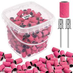Rolybag pink 240-grit sanding bands for final shaping and polishing