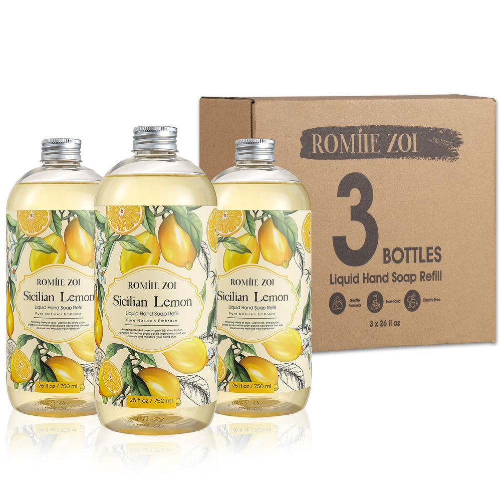ROMIIE ZOI lemon-scent refill bottle for kitchen and bathroom, refreshing hand cleansing