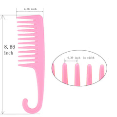 Ronchall detangler comb with hook for easy hanging and storage.