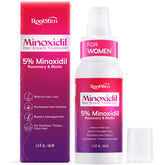 RootStim Extra Strength Minoxidil bottle showing targeted hair support benefits